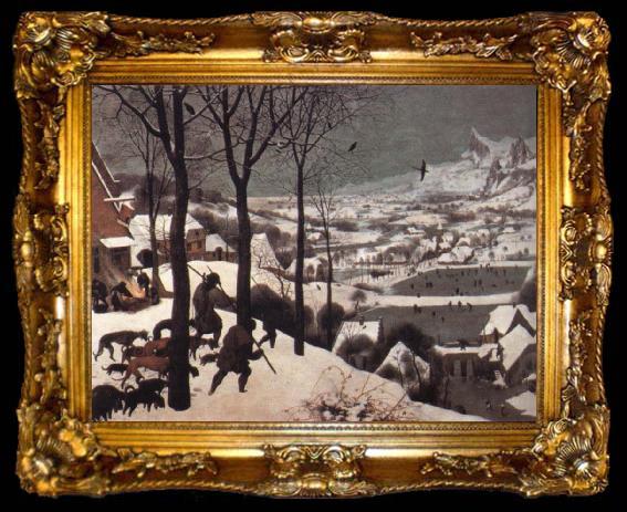 framed  BRUEGHEL, Pieter the Younger The Hunters in the Snow, ta009-2